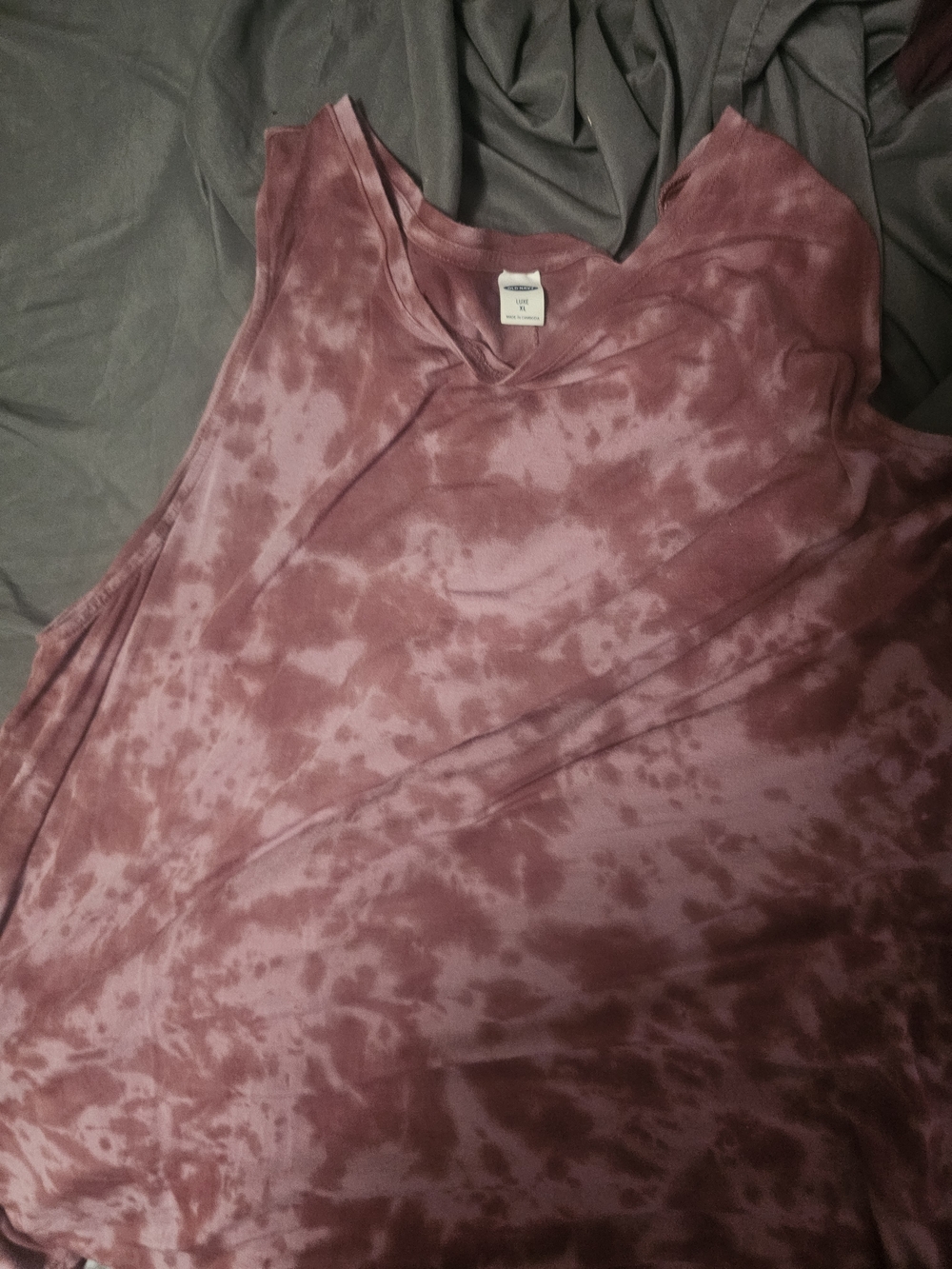 Old Navy Mauve Tie-Dye V-Neck Tank Top